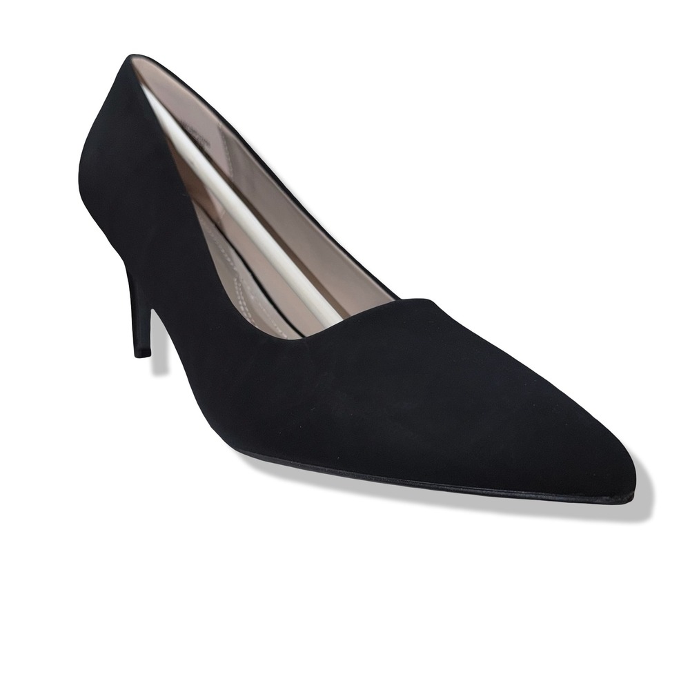 NIB Dream Pairs Women Black Nubuck Pointed Toe Stiletto Heel Pumps Shoes Sz 9 - Picture 12 of 14